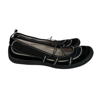 Privo Athleisure Luca Black Flats Comfort Walking Shoe Stretch Ballet Slip On 10